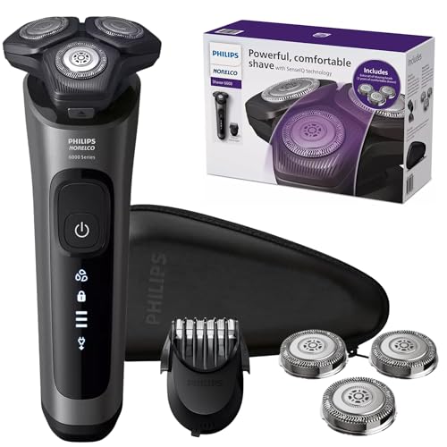 Philips Electric Shavers for Men, Rechargeable Wet/Dry Electric Shaver with SenseIQ Technology, Cordless Electric Razors for Men with Pop-up Trimmer, Travel Case