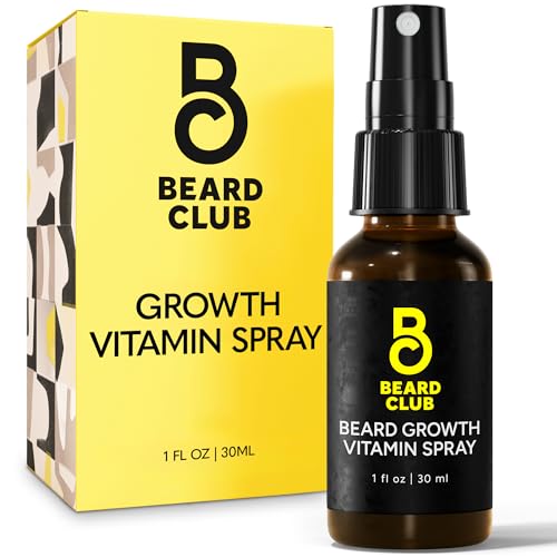 Beard Club Biotin Vitamin Spray for Facial Hair Growth - Natural Formula for Fuller, Thicker Beard, Easy-to-Use, Nourishing & Soothing for All Beard Types & Skin