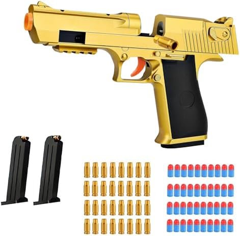 Toy Gun Pistols,Toy Guns with Soft Bullets - Perfect Toy for Kids and Adults of All Ages (Gold)