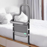 Xentrawave Dual-Bar Bed Rail for Elderly Adults Safety with Storage Pocket, Adjustable Bed Assist Rail for Seniors for Easily Getting in & Out of Bed, Bed Rails Fits King, Queen, Full, Twin Bed