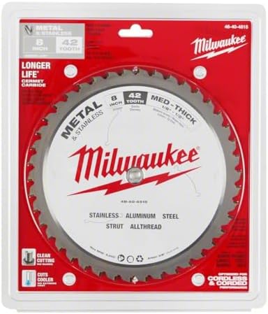 MILWAUKEE'S Circular Saw Blade, Cermet, 8 In, 42 Teeth, 5/8" (48-40-4515)