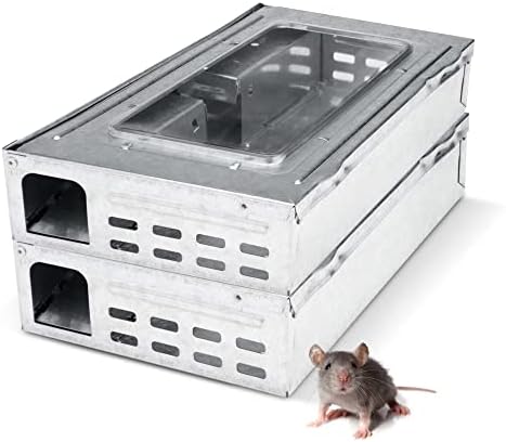 Mouse Trap Multi-Catch and Release Humane with See-Through Window Lid, Non-Lethal Mouse Traps for Indoor and Outdoor Use, Catches Up to 30 Mice - (2 Pack)