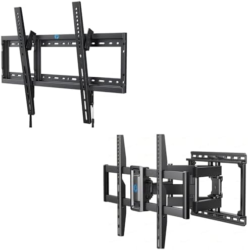 Pipishell UL Listed Tilt TV Wall Mount Bracket Low Profile for Most 37-75 Inch TVs & Pipishell Full Motion TV Wall Mount for 37-75 TVs