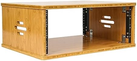 Sound Town DIY 4U Solid Bamboo Studio Rack w/ 14.2" Depth, Ventilation for Recording Room, PA/DJ Pro Audio, Home Audio (STBR-4U)
