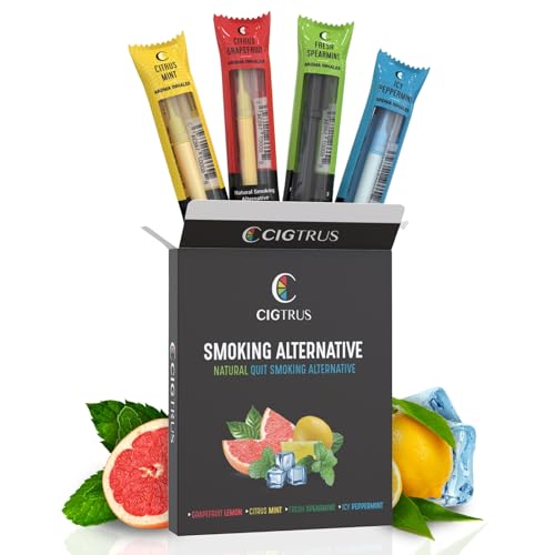 Cigtrus Smokeless Air Inhaler - Natural Smoking Alternative | Tobacco-Free, Nicotine-Free, & Non-Electric | Oral Fixation Relief - Quit Smoking Aid & Stop Vaping Aid | Variety Pack - 4 Flavors