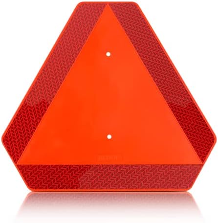 Slow Moving Vehicle Sign Triangle Sign 14"x16" Engineering Grade Reflective Up to 7 Years Outdoor for Golf Cart (Plastic NEW)
