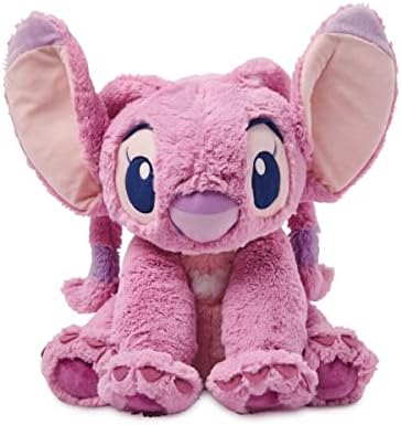 Disney Store Official Angel Medium Soft Toy for Kids, Cuddly Character with Fuzzy Texture and Embroidered Details, Flexible Floppy Ears, Disney Plushy Suitable for All Ages.