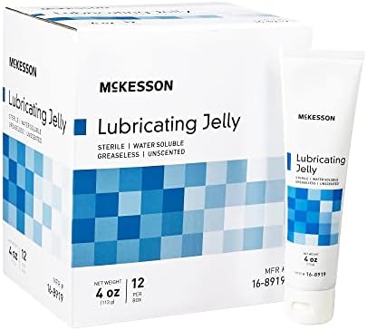 McKesson Lubricating Jelly, 4 oz [12 Count] Water Based Non-Sticky Lube, Water Soluble Lubricant Gel - for Surgical, Medical, Personal – Sterile Tube