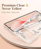 GVIEWIN Compatible with Google Pixel 8 Case with 2X Screen Protector, Clear Floral Slim Shockproof Protective Hard PC+TPU Bumper Flower Women Phone Case Cover 6.2'' 2023 (Magnolia/White)