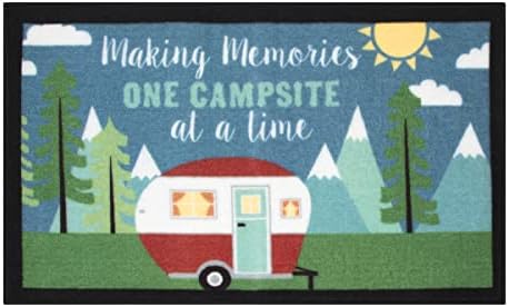 Ritz Premium Washable Stain Resistant Kitchen Rug with Latex Backing, Door Mat for Floor, 20"x36", Happy Camper