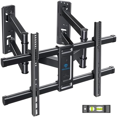 PERLESMITH Corner TV Wall Mount Full Motion, Corner TV Bracket Fits 37-70 Inch LED, LCD 4K Flat Curved Screen TVs Hold up to 99 lbs, Max VESA 600x400 Tilt, Swivel and Level, PSCLF1