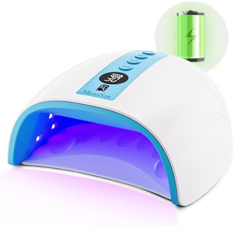 MelodySusie Rechargeable UV LED Nail Lamp, P-PLUS30G Cordless UV Nail Light for Gel Nails with 3 Timer Settings, Professional Nail Dryer for Salon & Home Use (Blue)