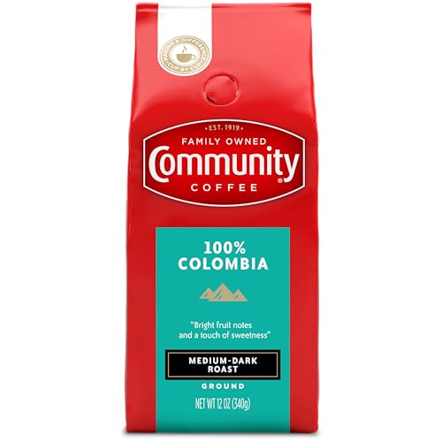 Community Coffee 100% Colombia, Medium Dark Roast Ground Coffee, 12 Ounce (Pack of 1)