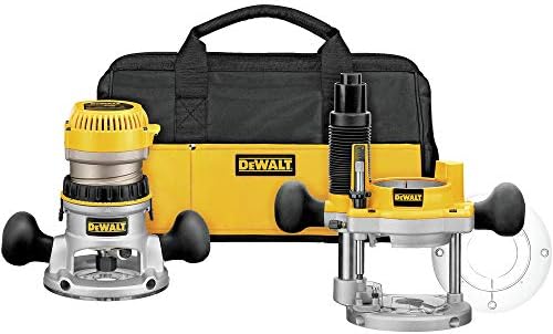 Dewalt DW618PKBR 2-1/4 HP EVS Fixed/Plunge Base Router Combo Kit with Soft Case (Renewed)