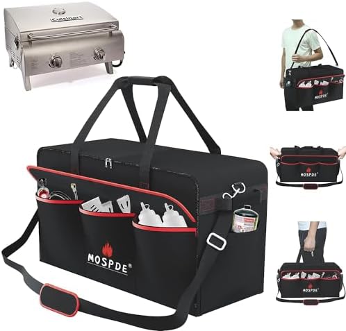Upgrade Grill Carry Bag Fits for Cuisinart Grills CGG-306, Portable Gas Grill Carrying Bag Fits Cuisinart Grills, BBQ Griddle Carry Bag 600D Heavy Duty Water-Resistant