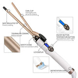 9mm Curling Iron Professional, 3/8 Inch Ceramic Tourmaline Curl Wand Barrel, Hair Curler Iron for Long & Short Hair