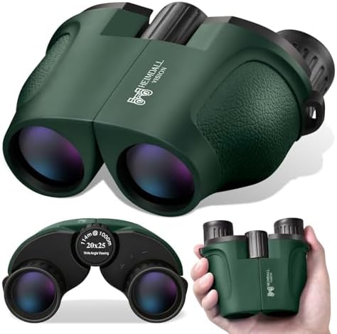 Small Compact Binoculars Adults Kids - 20x25 Mini Pocket Binocular for Bird Watching, Waterproof Portable Powerful Binocular, Lightweight High Powered Easy Focus Binoculars for Concert, Outdoor Hiking