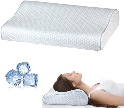 Neck Cervical Pillow for Neck Pain Relief - Contour Pillow Memory Foam Pillows for Sleeping, Neck Support Pillow Cooling Bed Pillow for Side Back Stomach Sleepers