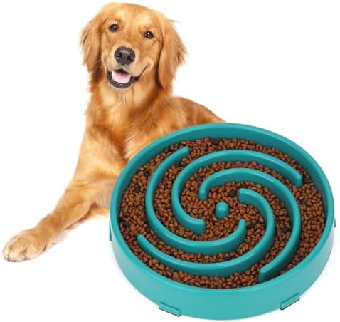 Slow Feeder Large Dog Bowls for Large Medium Dog Non Slip Maze Puzzle Bowl Pet Slower Food Feeding Dishes Interactive Bloat Stop Dog Bowl Preventing Choking Healthy Dog Bowl,Green