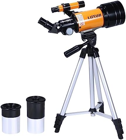 Astronomical Refracting Telescope,MLABINYA 70mm Travel Telescope(15X-150X) Portable Telescope with Multilayer Broadband Coating Adjustable Tripod and Finderscope, Telescope for Adults,Kids,Beginner