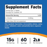 Nutricost L-Citrulline 2500mg Per Serving, 60 Servings, 1250mg Per Tablet, 120 Tabs - Non-GMO and Gluten Free Supplement