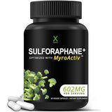 HUMANX Sulforaphane+ 602mg - USA Third Party Tested - Sulforaphane with Broccoli Seed Extract & Moringa - Supports Antioxidant Production, Detoxification, & Cellular Health - Broccoli Supplement