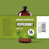 LAB BULKS ESSENTIAL OIL Lab Bulks Peppermint Essential Oil 16 oz Bottle, for Diffusers, Home Care, Candles, Cleaning, Spray 1 Pack