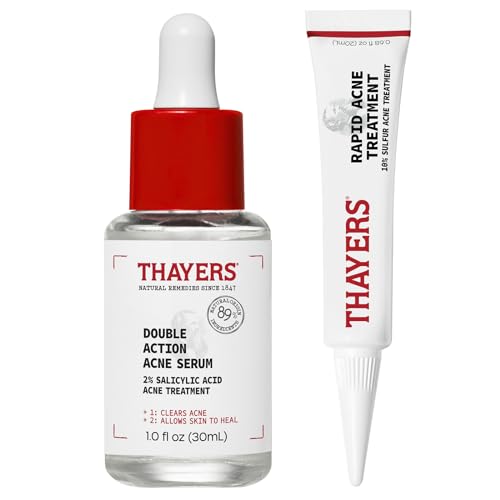 Thayers Treat It, Don't Touch It: Double Action 2% Salicylic Acid Acne Serum + Rapid 10% Sulfur Acne Treatment, Soothing and Non-Stripping Skin Care