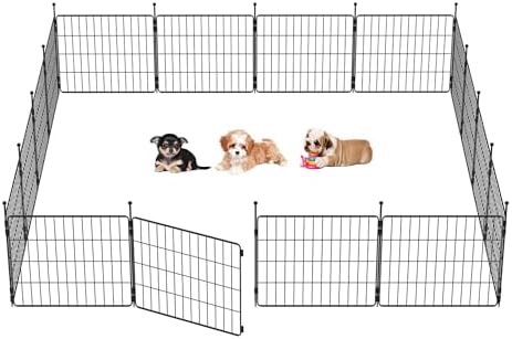 FXW MiniPaws Dog Playpen Designed for Puppies/Small Dogs, Expandable Dog Pen for Indoor/Outdoor Use, 20 inch 16 Panels