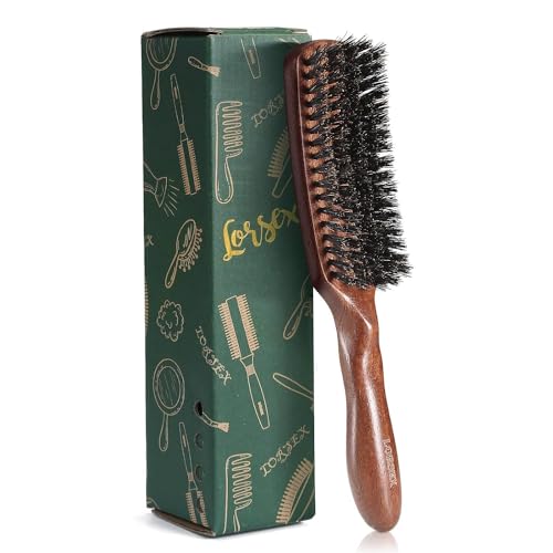 Hair brush for Men, Boar Bristles Brush for Fine Thin Medium Hair, Nature Boar Hairbrush for Beard Styling