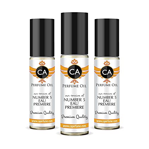 CA Perfume Impression of Number 5 Eau Premiere For Women Fragrance Body Oil Roll-On 0.3 Fl Oz-X3