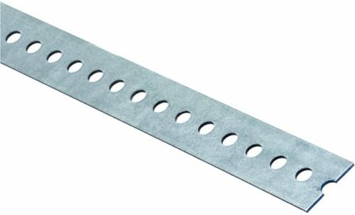 Stanley National N180-125 Stanley Slotted Flat Bar, 1-3/8 In W L T, Steel, Galvanized, 1.375" x 36" x 0.08"