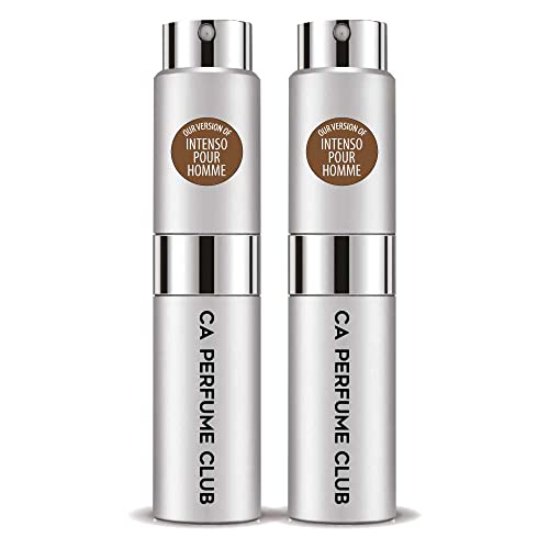 CA Perfume Impression of Dolce & Gab Intenso Pour Homme For Men Replica Version Fragrance Dupes Concentrated Long Lasting Eau de Parfum Spray Refillable Atomizer Bottle 0.27 Fl Oz-X2