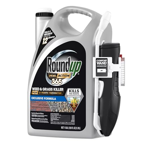 Roundup Dual Action 365 Weed & Grass Killer Plus 12 Month Preventer with Comfort Wand, Kills & Prevents for up to 1 Year, 1 gal.