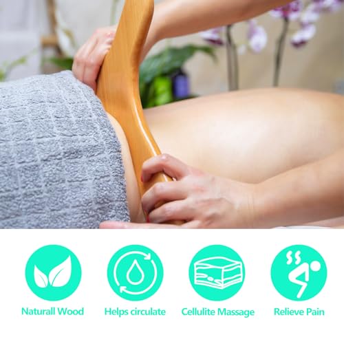 AICNLY 5 Pcs Wood Therapy Massage Tools for Body Shaping, Lymphatic Drainage Massager, Maderoterapia kit, Wooden Massage Roller, Anti-Cellulite Massager, Body Sculpting Tools Set