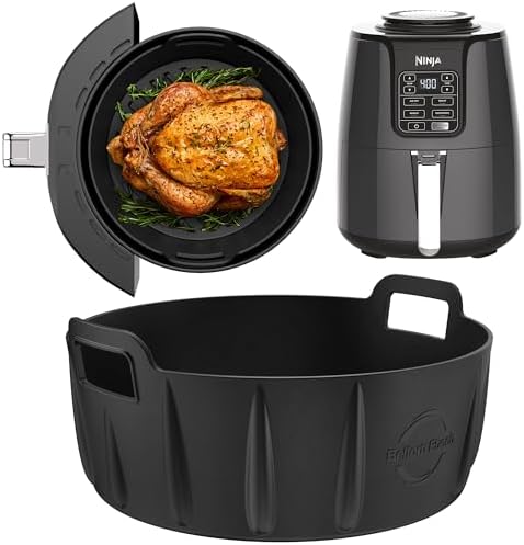 Premium Ninja 4 QT AF101 Silicone Liner | 0.1inch Liner Thickness & 0.3inch high Silicone Lines on Base | Specially Designed for Circular AF101 Air Fryer