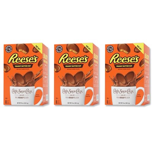 Candy Shop Cocoa REESE'S Peanut Butter Cup Cocoa Mix, Hot Chocolate, Make Hot or Iced Cocoa, Made With Real Milk, Gluten Free, 1.25 oz packet (24 count)