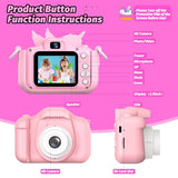 Upgrade Kids Camera for Boys Girls, Toddler Digital Selfie Camera with Cute Protective Cover and 32G SD Card, Christmas Birthday Gifts Toys for 3 4 5 6 7 8 9 10 11 12 Years Old Little Girls and Boys