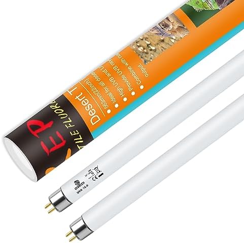T5 UVB Reptile Light 39W 10.0,UVA UVB Light Bulb for Reptiles,2 Pack Reptile UVB Lamp Tube for Bearded Dragon