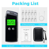 Breathalyzer,Portable Alcohol Tester with USB Rechargeable,Professional-Grade Accuracy Breathalyzer with LCD Digital Display(10 Mouthpieces)