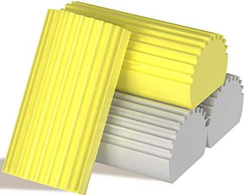 4-Pack Damp Clean Duster Sponge, Sponge Cleaning Brush, Duster for Cleaning Blinds, Glass, Baseboards, Vents, Railings, Mirrors, Window Track Grooves and Faucets, Gray and Yellow