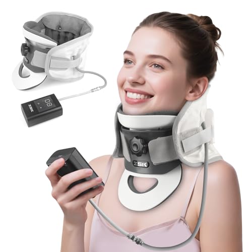 Cervical Neck Traction Device, Neck Revive Stretcher, Removable 20° Curved Support, 3D Dynamic Traction & 8-Airbag Support, Cervical Brace Collar for Spine Alignment & Relaxation