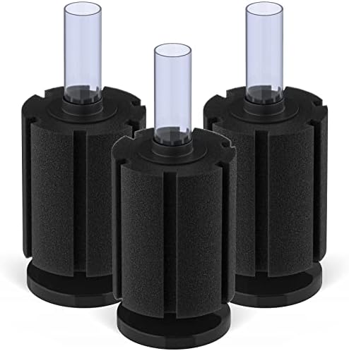 Pawfly Large Aquarium Bio Sponge Filter Quiet Betta Fry Shrimp and Small Fish Foam Filter for Fish Tank up to 50 Gallon, 3 Pack