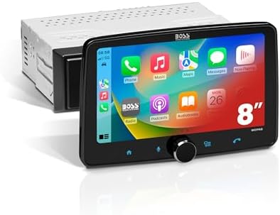 BOSS Audio Systems BCPA8 Single DIN Car Stereo Wireless Apple CarPlay, Android Auto, 8 Inch Touchscreen, Bluetooth, AM/FM Radio Receiver