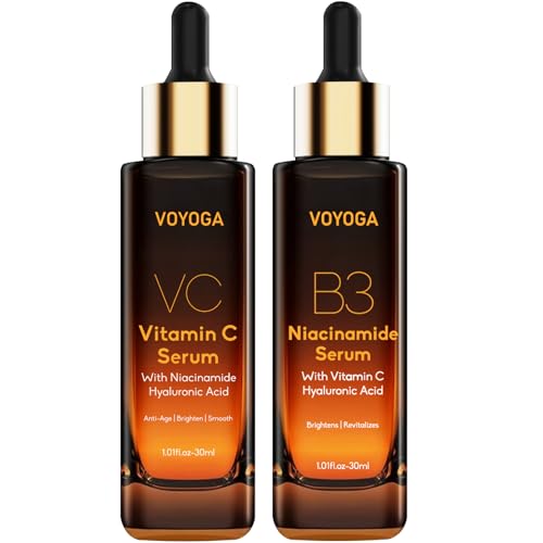 Vitamin C Serum with Niacinamide Serum & Hyaluronic Acid Serum for Face, Facial Serum Set