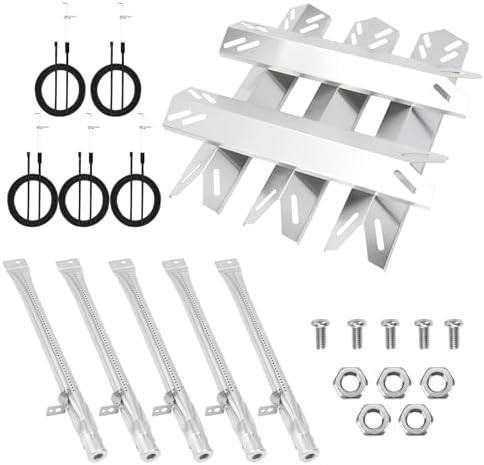 Grill Replacement Parts for Cuisinart 5 Burner GAS2456AS, GAS2556AS, GAS1456ASO, GAS1456BSO, GAS9456AS/ASO, GAS9556AS/ASO, GAS2420AS,Grill Burner, Heat Plate, Igniter, Stainless Steel