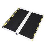 Ruedamann Wheelchair Ramp, Wider Design Threshold Ramp, Portable and Foldable Design, 600 Pound Capacity, Non-Skid Surface, for Home, Steps, Stairs, Doorways (3FT, Pack of 1)