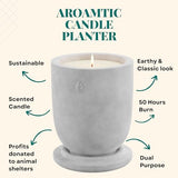 CandlePlanter Concrete Cement Candle Planter - Candles for Home Scented, Soy Candles - Scented Candle & Dual Purpose Jar Candles, Strong Scented Candles - 8 Oz, 50-Hour Burn (Grey Lavender)