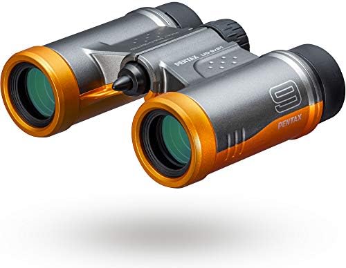PENTAX Binoculars UD 9x21 - Grey and Orange A Bright and Clear Field of View, Lightweight Body with roof Prism, Fully Multi-Coated Optics, 9X Magnification, Ideal for Concerts, Sports, Travelling