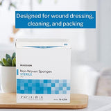 McKesson Non-Woven Sponges, Sterile, 4-Ply, Polyester/Rayon, 4 in x 4 in, 2 per Pack, 50 Packs, 100 Total